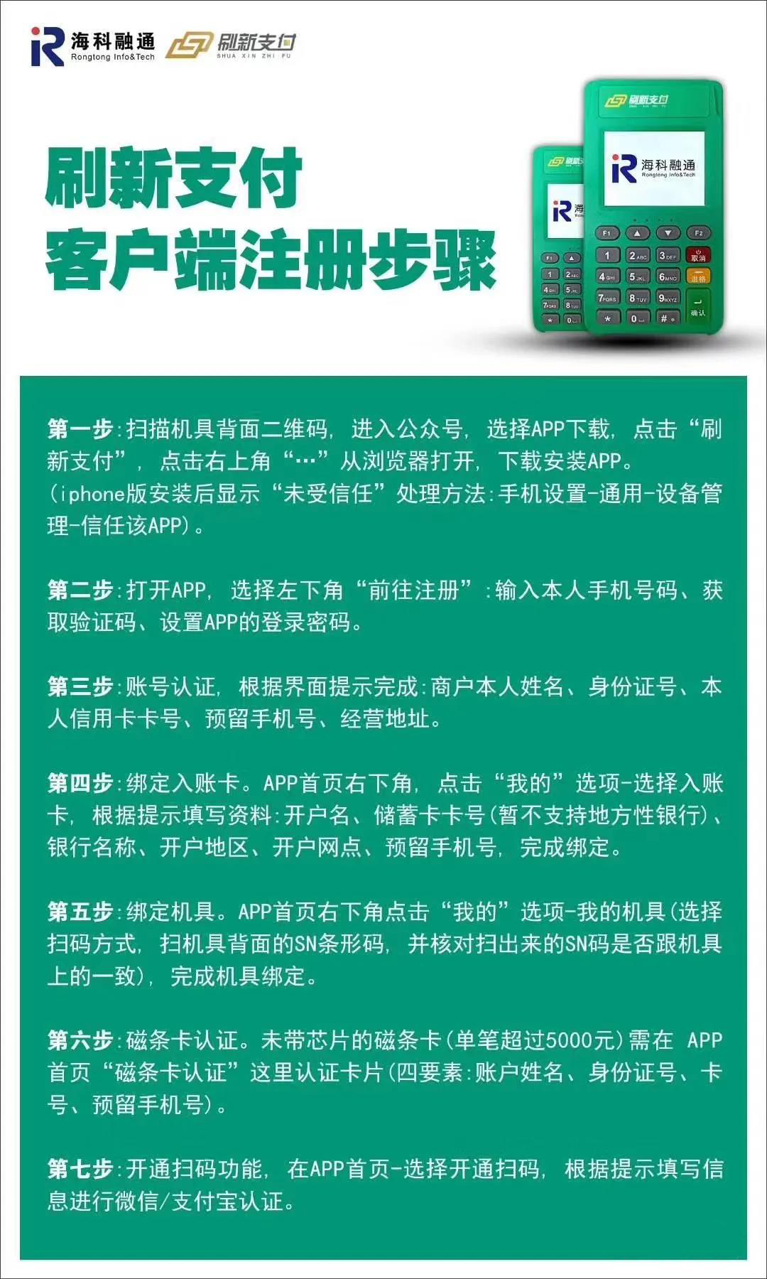 海科刷新支付plus电签客户交易步骤流程